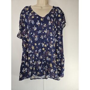 Torrid Womens Sz 4 26W short sleeve blouse top cottagecore ditzy‎ floral